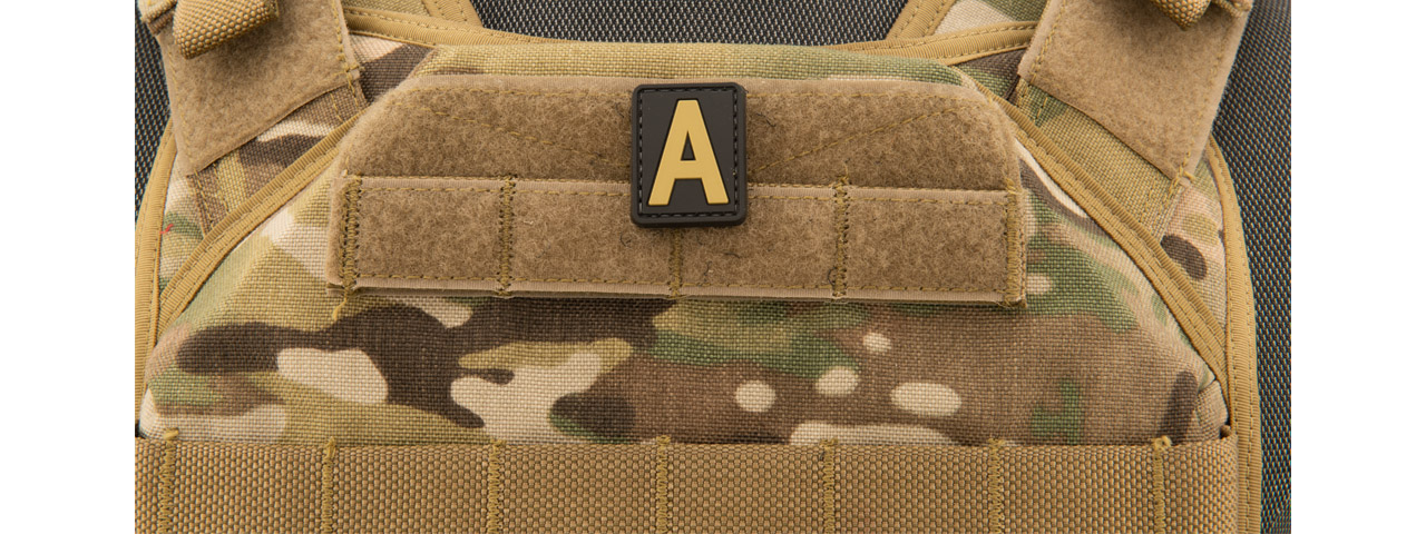 Letter "A" PVC Patch (Color: Tan) - Click Image to Close