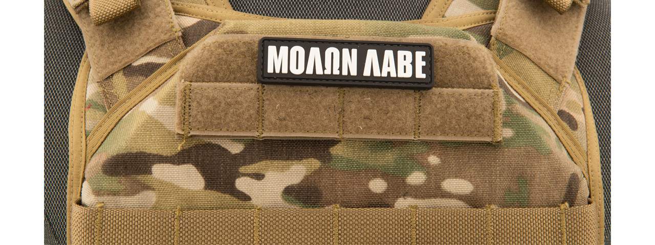 Molon Labe Text PVC Patch (Color: Black) - Click Image to Close