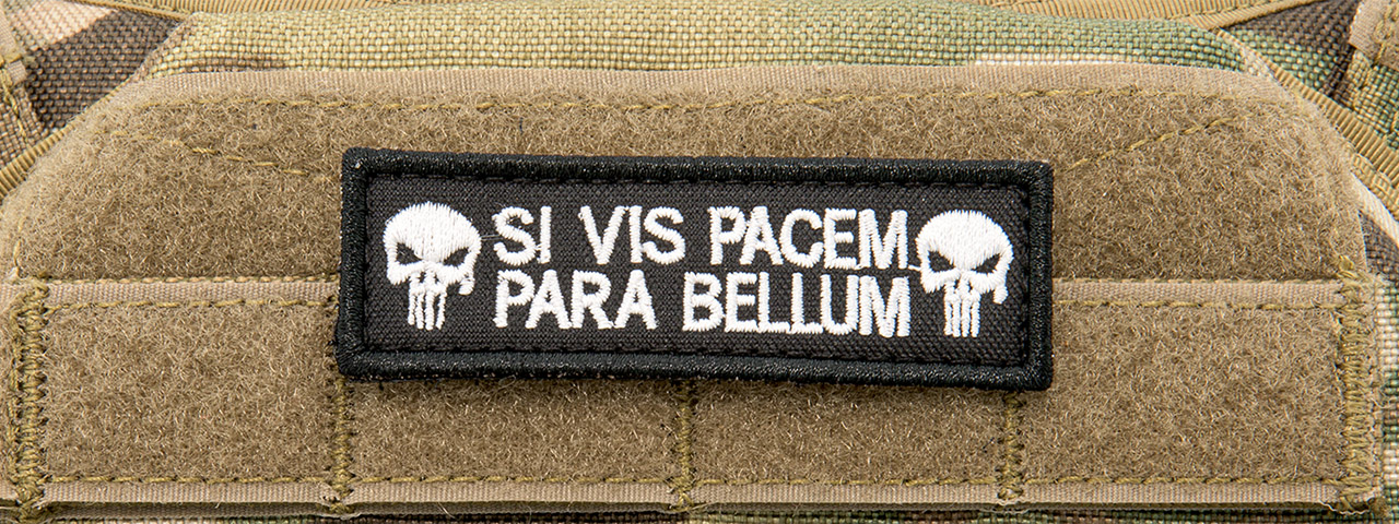 Embroidered Si Vis Pacem Para Bellum Patch (Color: Black) - Click Image to Close