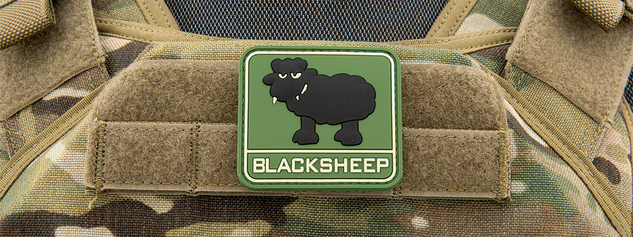 Black Sheep PVC Patch (Color: OD Green) - Click Image to Close