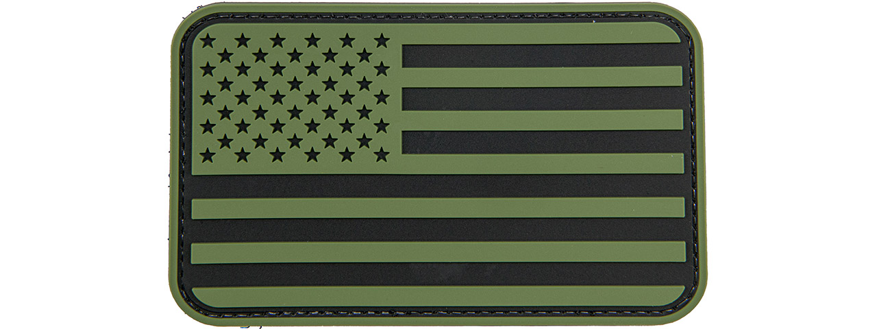 Large Forward US Flag PVC Patch (Color: Black and Yellow) - Click Image to Close