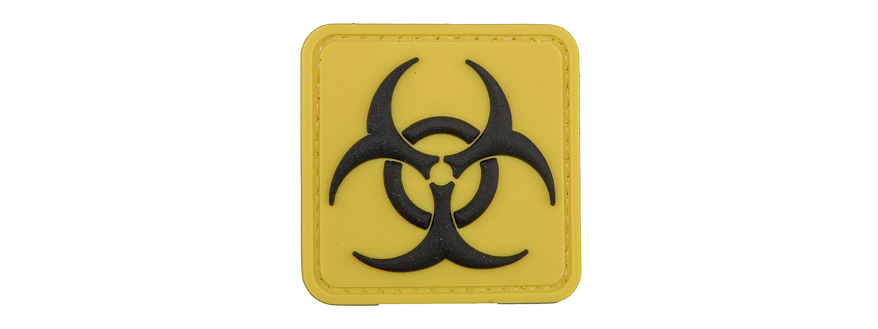 Biohazard Square PVC Patch (Color: Black and Yellow) - Click Image to Close