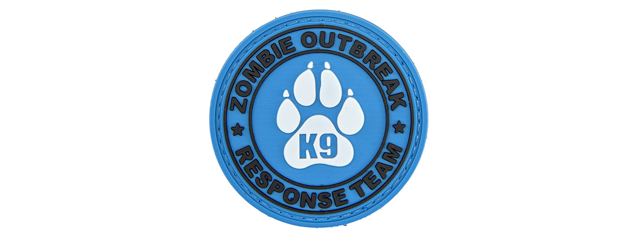 Zombie Outbreak Response Team PVC Patch w/ K9 Paw (Blue Version) - Click Image to Close