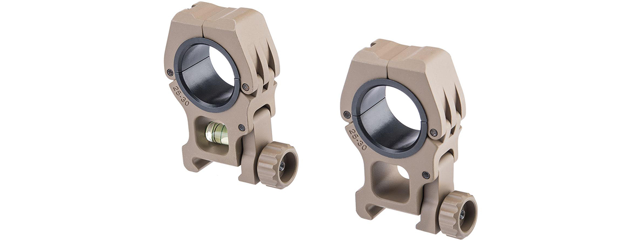 ACW M10 30mm Scope Rings w/ Bubble Level - Dark Earth - Click Image to Close