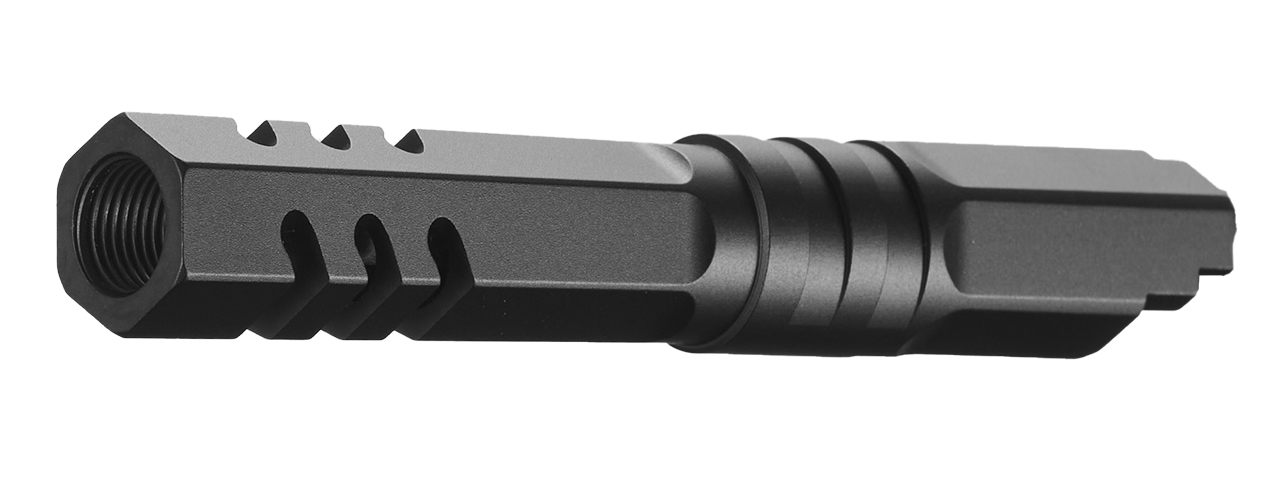 Atlas Custom Works 4.3 Inch Aluminum Straight Fluted Outer Barrel for TM Hicapa M11 CW GBBP (Black) - Click Image to Close