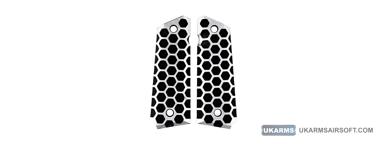 Atlas Custom Works Aluminum Grip Panel for 1911 Series Pistols (Two Tone/Honeycomb) - Click Image to Close