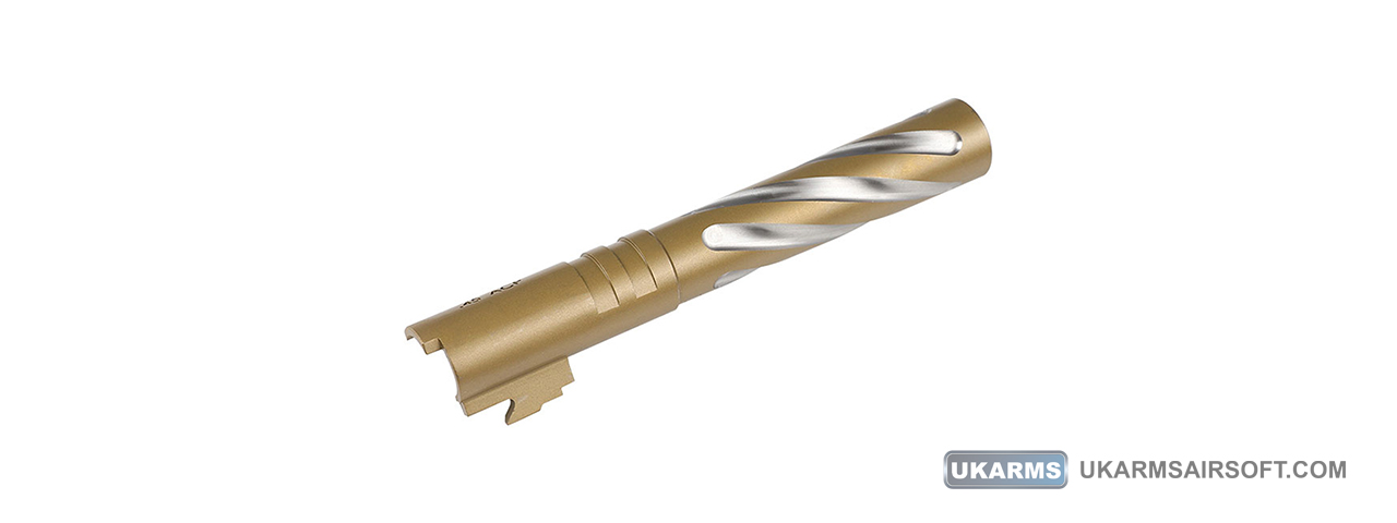 Atlas Custom Works Tornado Aluminum Outer Barrel for TM Hi-Capa 5.1 with 11mm Threads (Color: Gold) - Click Image to Close