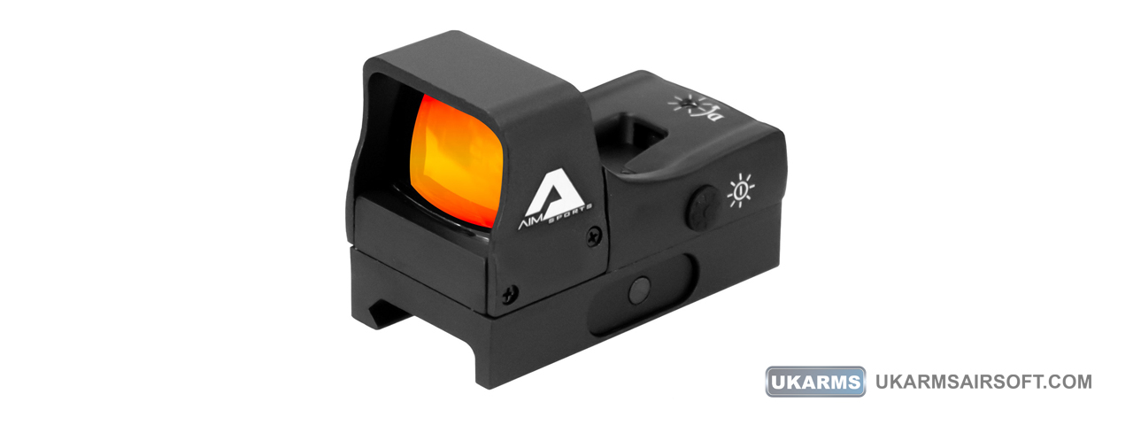 AIM Sports 1x27 Compact Red Dot Sight with Push Button Activation (Color: Black) - Click Image to Close