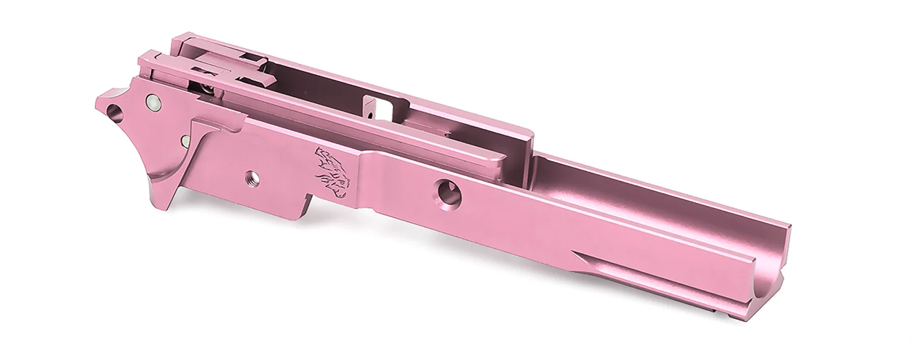 Airsoft Masterpiece EDGE LimCat "BattleCat" Tokyo Marui Hi Capa GBB 3.9 Aluminum Frame - (Pink) - Click Image to Close