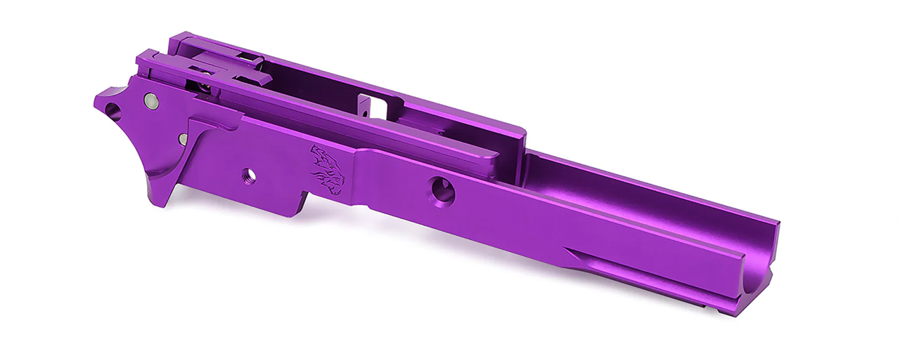 Airsoft Masterpiece EDGE LimCat "BattleCat" Tokyo Marui Hi Capa GBB 3.9 Aluminum Frame - (Purple) - Click Image to Close