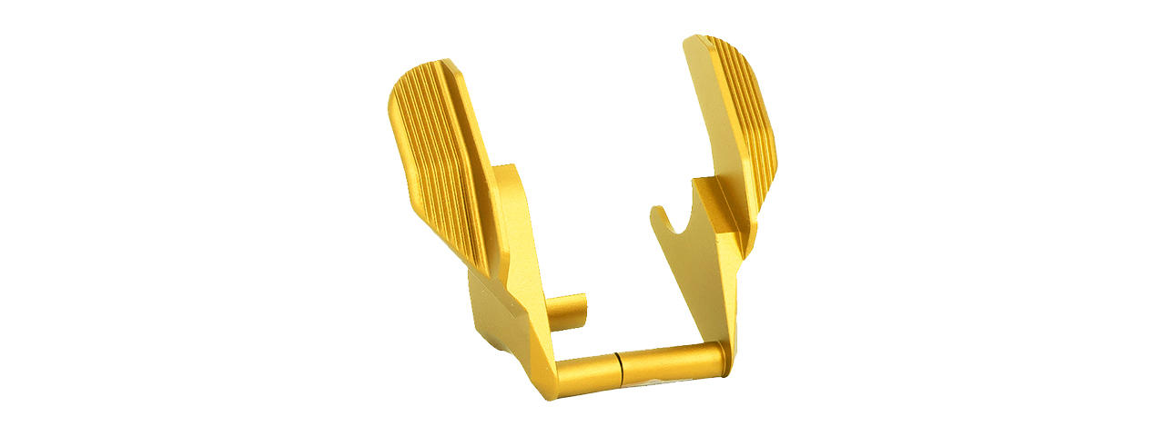 Airsoft Masterpiece Edge "ALBATROSS" Aluminum Ambi Thumb Safeties for Hi Capa (Gold) - Click Image to Close