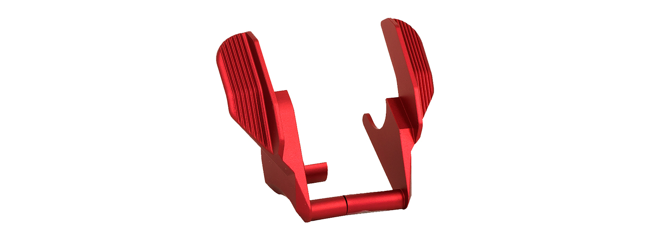 Airsoft Masterpiece Edge "ALBATROSS" Aluminum Ambi Thumb Safeties for Hi Capa (Red) - Click Image to Close