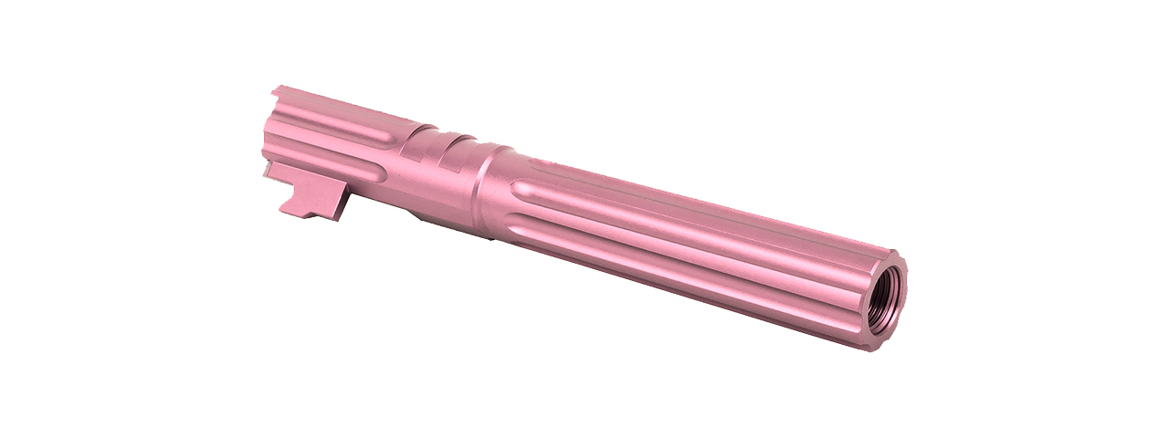 Airsoft Masterpiece Edge "WARP" Aluminum Outer Barrel for 5.1 Hi Capa (Pink) - Click Image to Close