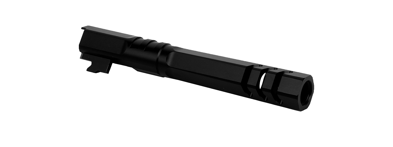 Airsoft Masterpiece Edge "HEXA" Aluminum Outer Barrel for 5.1 Hi Capa (Black) - Click Image to Close