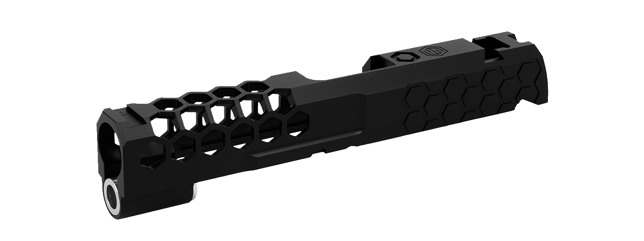 Airsoft Masterpiece Edge "HIVE" Aluminum Slide for 4.3 Hi Capa (Black) - Click Image to Close