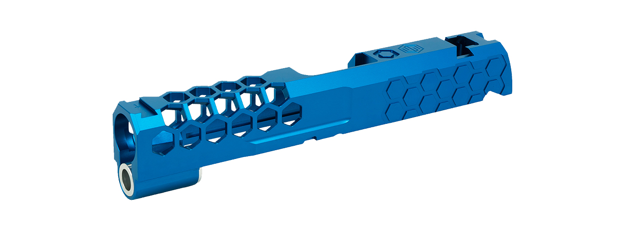 Airsoft Masterpiece Edge "HIVE" Aluminum Slide for 4.3 Hi Capa (Blue) - Click Image to Close