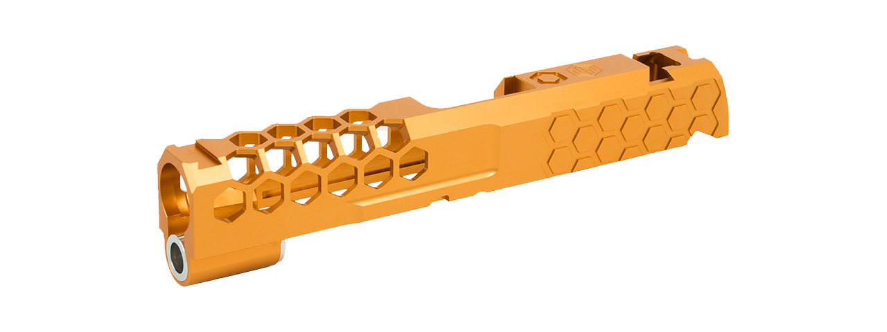 Airsoft Masterpiece Edge "HIVE" Aluminum Slide for 4.3 Hi Capa (Orange) - Click Image to Close