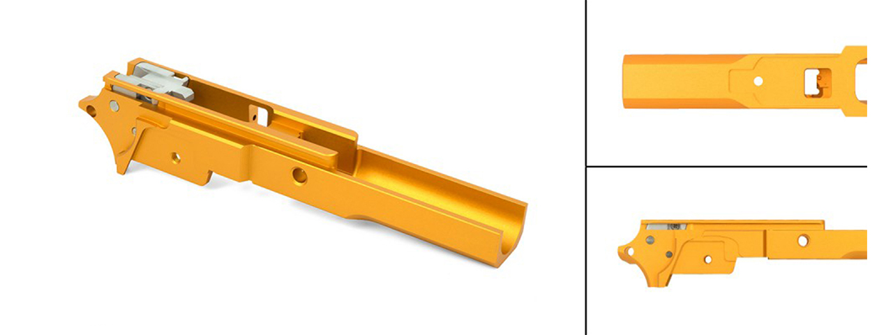 Airsoft Masterpiece 3.9 Aluminum Advance Frame - No Marking (Gold) - Click Image to Close