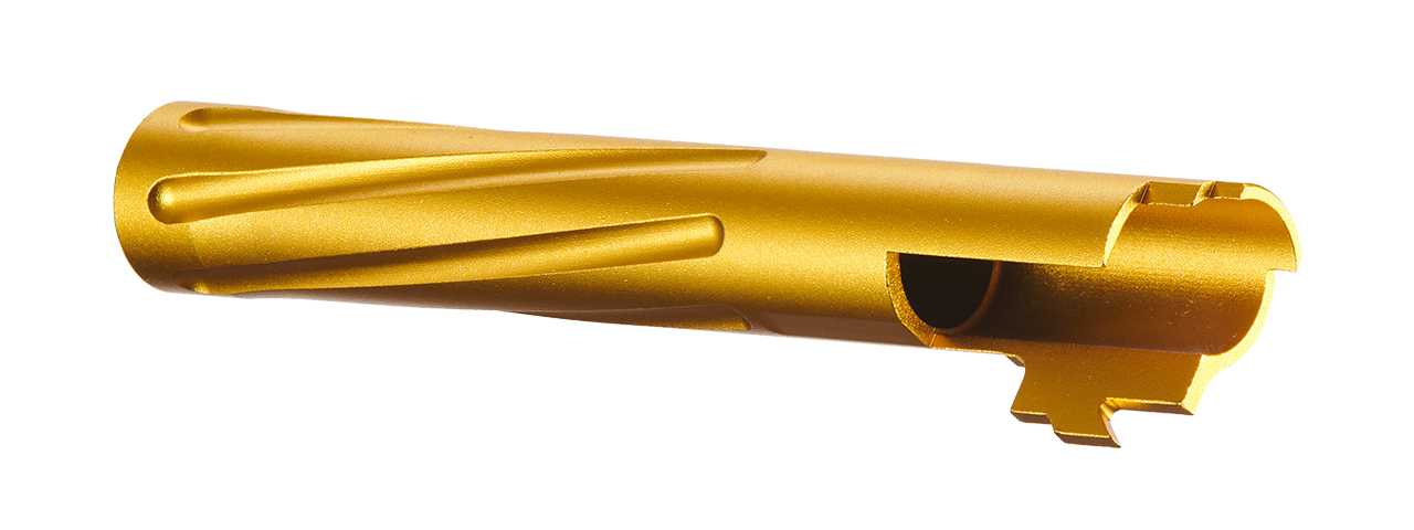 Golden Eagle Spiral and Fluted Outer Barrel for 5.1 Hi Capas (Gold) - Click Image to Close