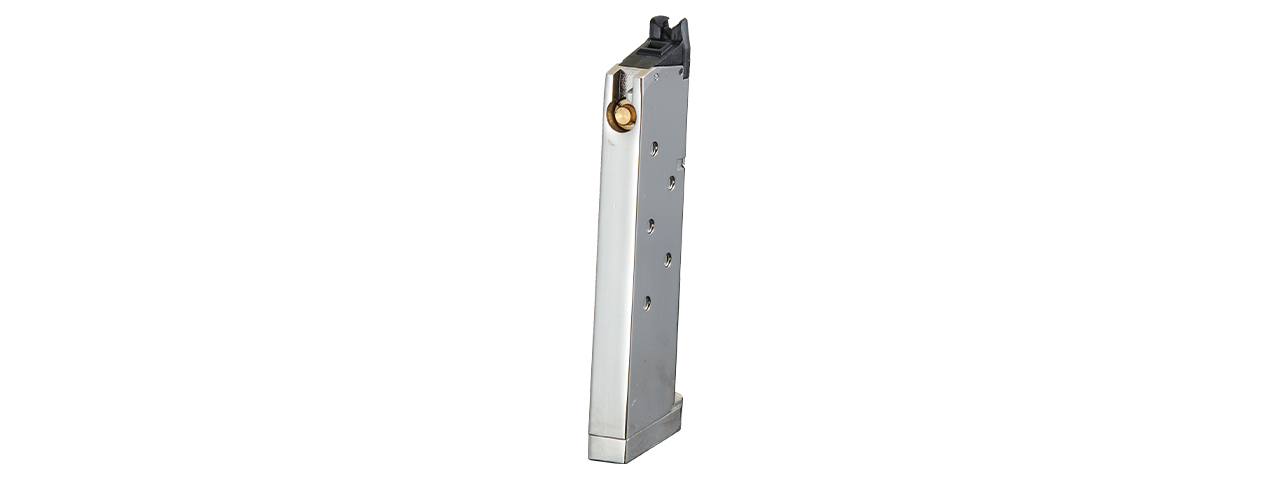 Golden Eagle Airsoft 1911 28 Round Single Stack Magazine for GE3308 (Silver) - Click Image to Close