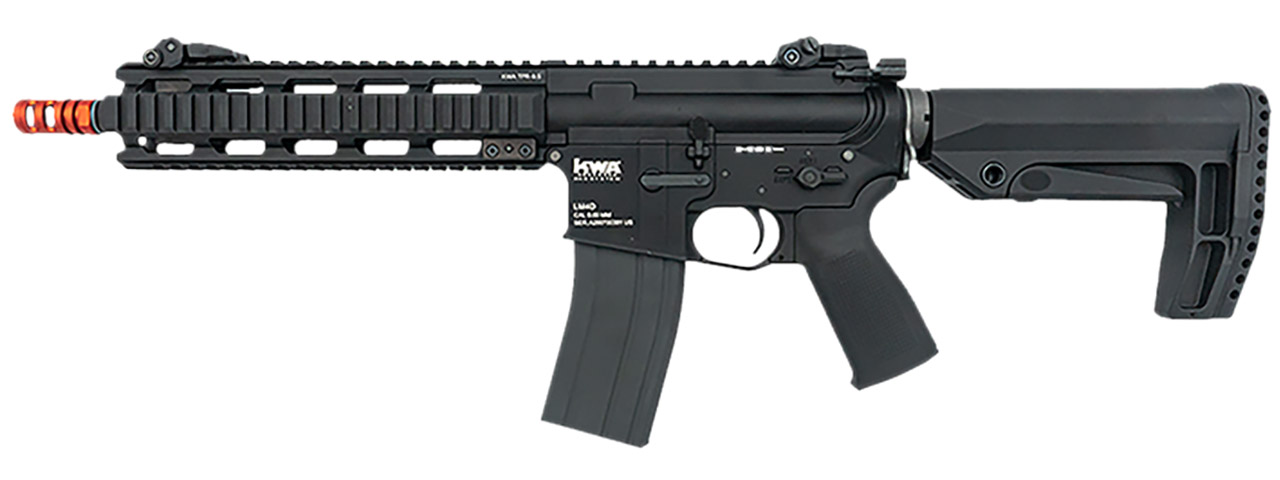 KWA 9.5" Quad Railed LM4D PTR Gas Blowback Airsoft Rifle (Color: Black) - Click Image to Close