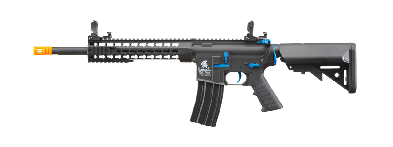 Lancer Tactical Gen 2 13.5" Keymod M4 Carbine Airsoft AEG Rifle (Black / Blue)(No Battery and Charger) - Click Image to Close