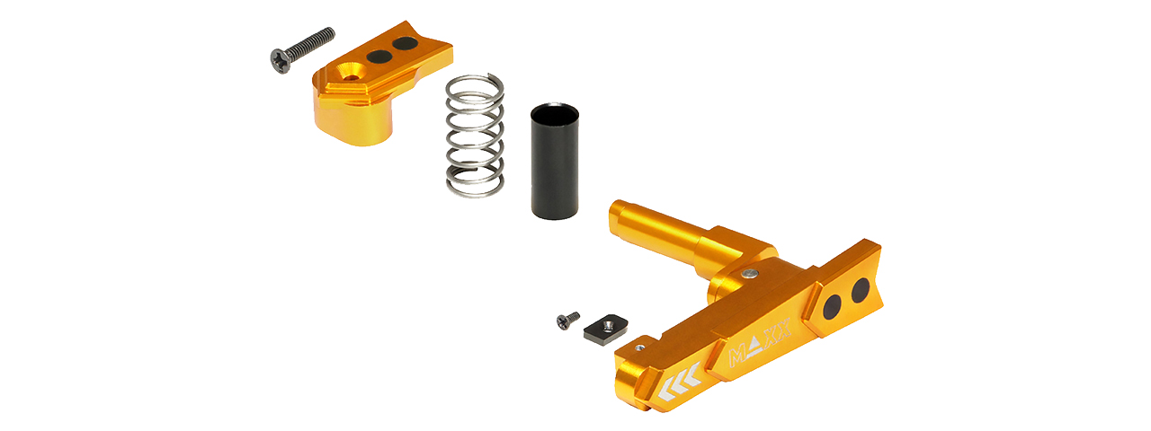 Maxx Model CNC Aluminum Advanced Magazine Release (Style A)(Gold) - Click Image to Close