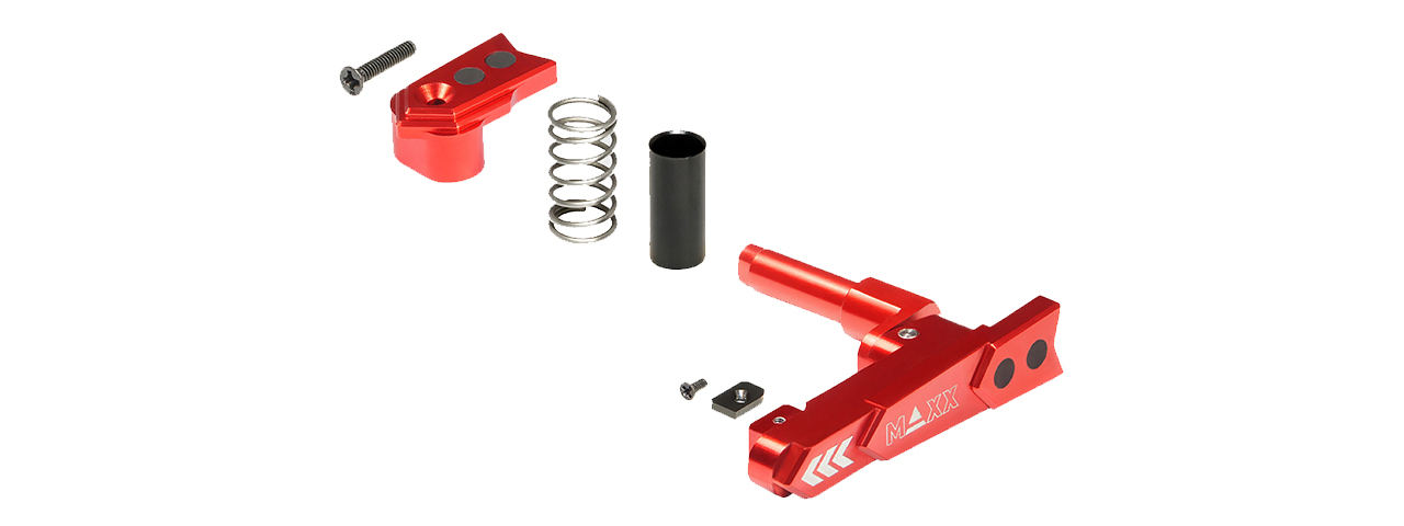 Maxx Model CNC Aluminum Advanced Magazine Release (Style A)(Red) - Click Image to Close