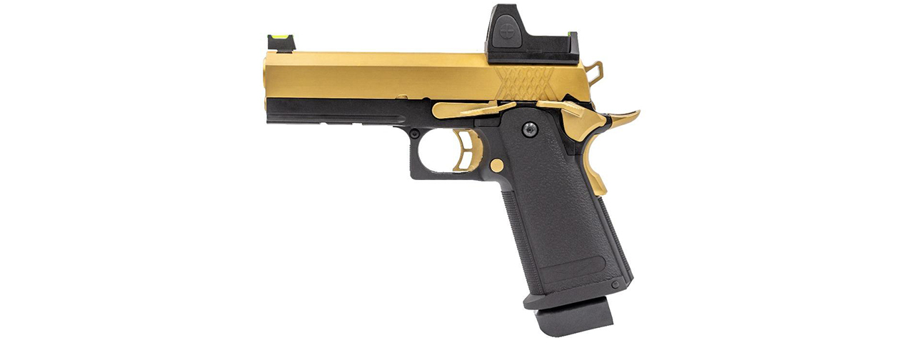 Raven Airsoft 4.3 Hi Capa + Micro Red Dot - Black & Gold - Click Image to Close