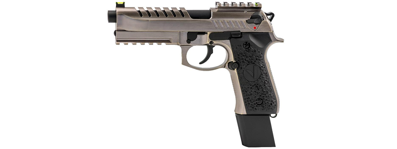 Vorsk Airsoft Tactical VM9 Gas Blowback Pistol - Brushed Aluminum - Click Image to Close