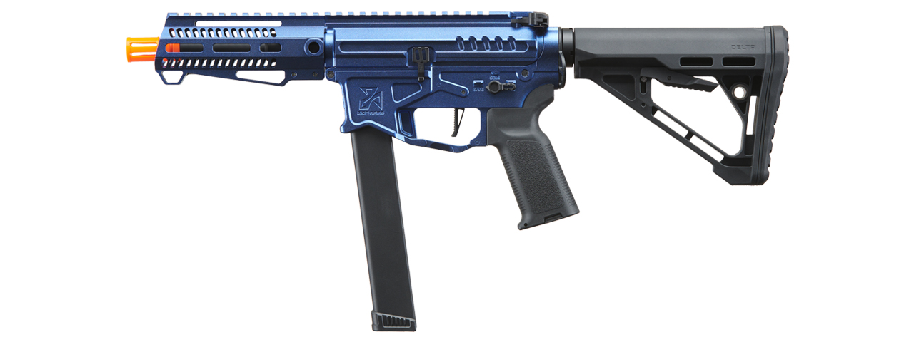 Zion Arms R&D Precision Licensed PW9 Mod 1 Airsoft Rifle with Delta Stock (Cerakote Color: Cobalt Blue) - Click Image to Close