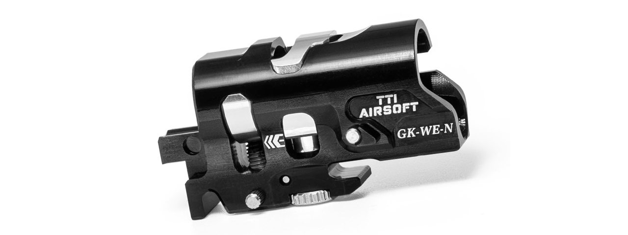 TTI Airsoft CNC Aluminum G-Series Infinity TDC Hop-Up Chamber For WE G-Model GBBP Series - (Black) - Click Image to Close