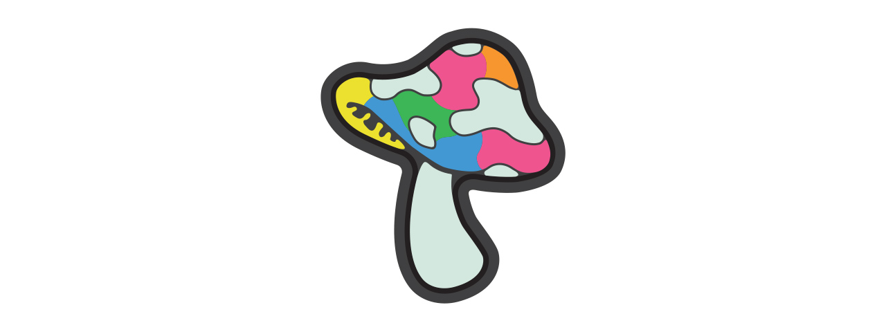 Trippy Mushroom PVC Patch - Click Image to Close