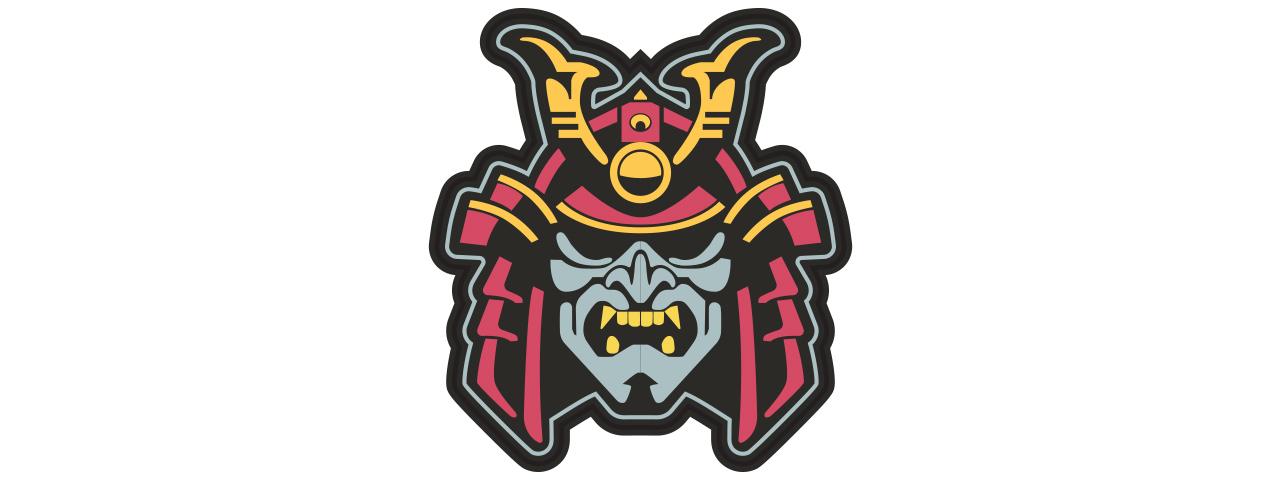 Samurai Helmet Full Color PVC Patch - Click Image to Close