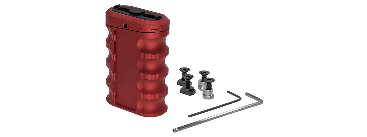 Atlas Custom Works 0-8 Multi-Angle Vertical Grip for KeyMod & M-LOK Rails - (Red) - Click Image to Close