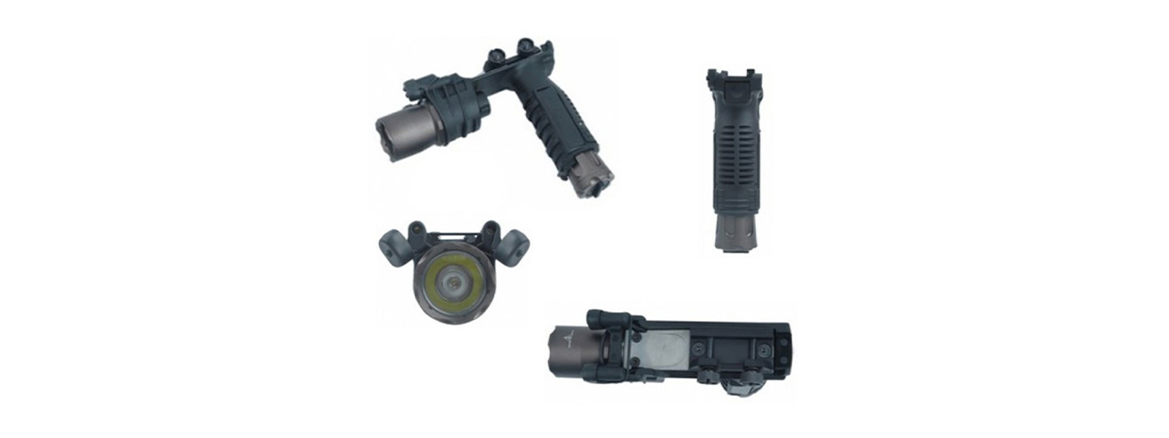 Atlas Custom Works M910A Vertical Foregrip Flashlight LED - (Black) - Click Image to Close