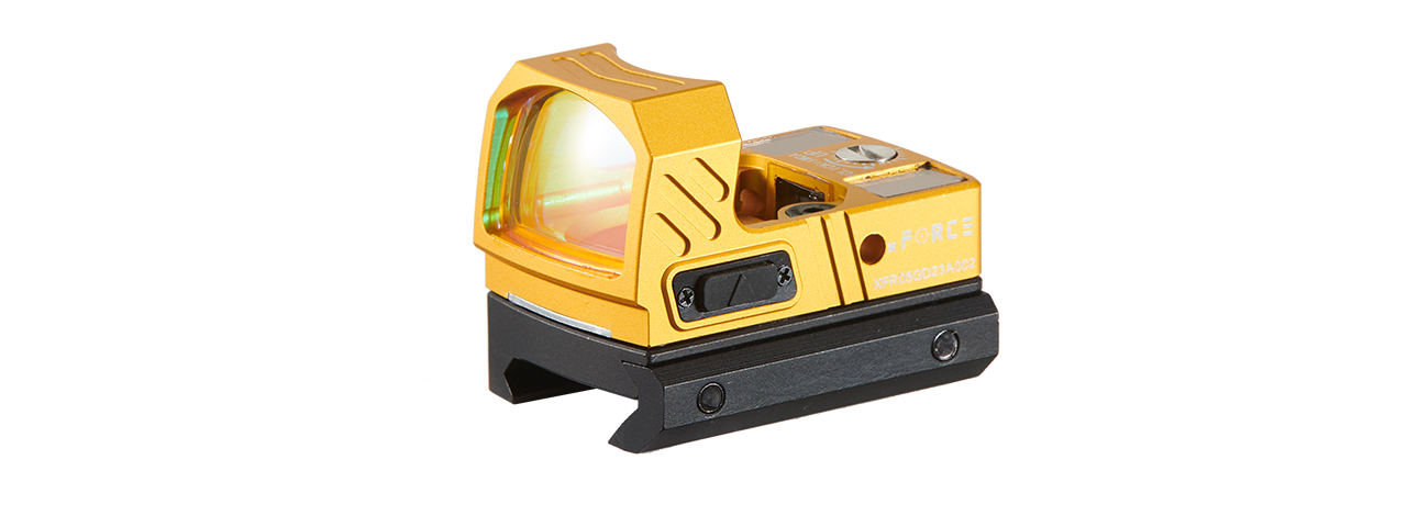 Atlas Custom Works XR5 Solar Powered Mini Red Dot Sight - (Gold) - Click Image to Close