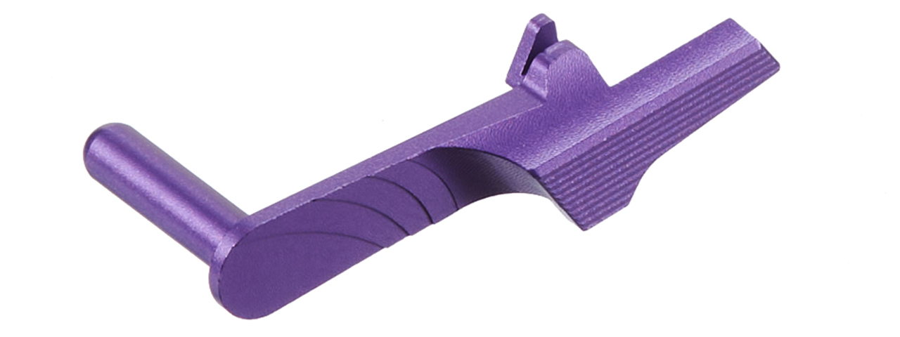 Atlas Custom Works Aluminum Slide Stop Type-1 for Marui Hi-Capa GBB Pistol - (Purple) - Click Image to Close