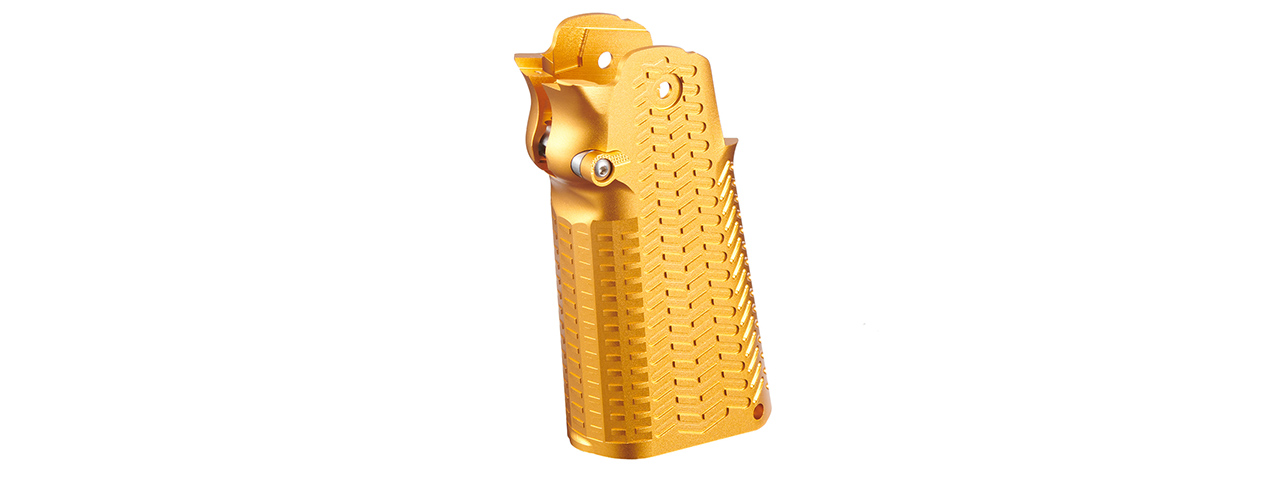 Atlas Custom Works CNC Aluminum Type 5 Grip for TM Marui Hi-Capa GBB Airsoft Pistols - (Gold) - Click Image to Close