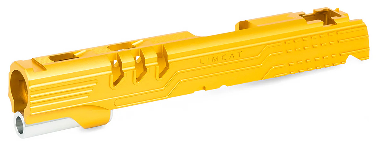 Airsoft Masterpiece "LimCat Protector" Slide for TM Hi-CAPA 5.1 GBB Pistols - (Gold) - Click Image to Close