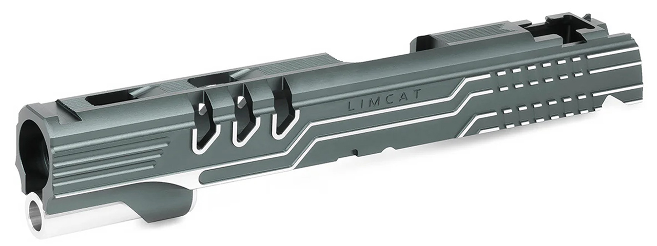 Airsoft Masterpiece "LimCat Protector" Slide for TM Hi-CAPA 5.1 GBB Pistols - (Gray/Silver) - Click Image to Close