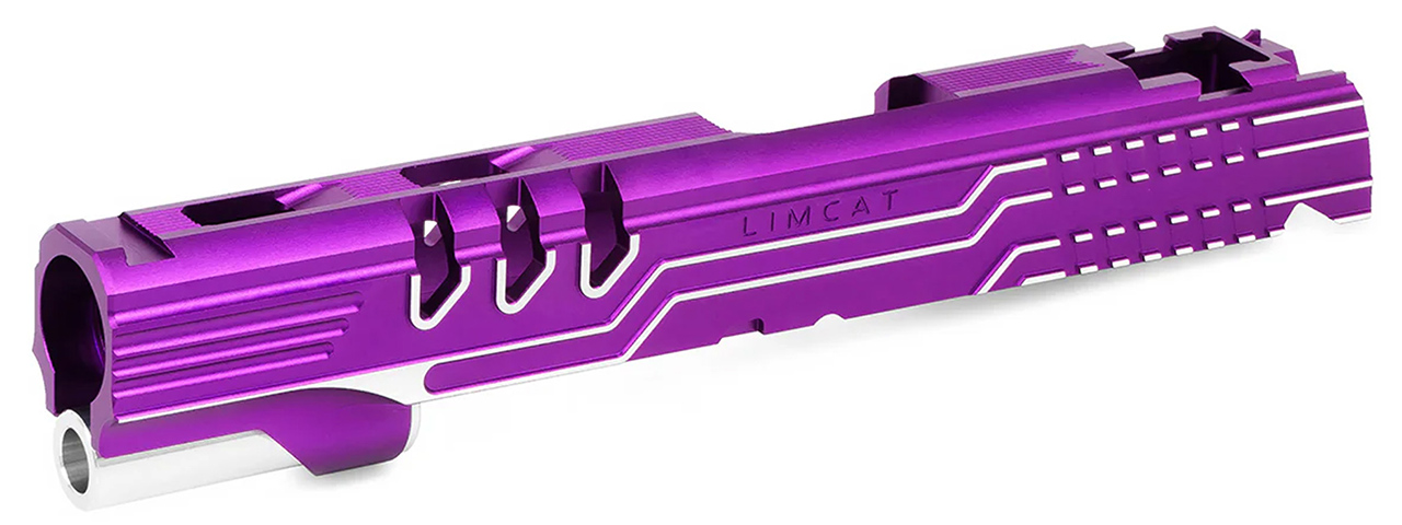 Airsoft Masterpiece "LimCat Protector" Slide for TM Hi-CAPA 5.1 GBB Pistols - (Purple/Silver) - Click Image to Close