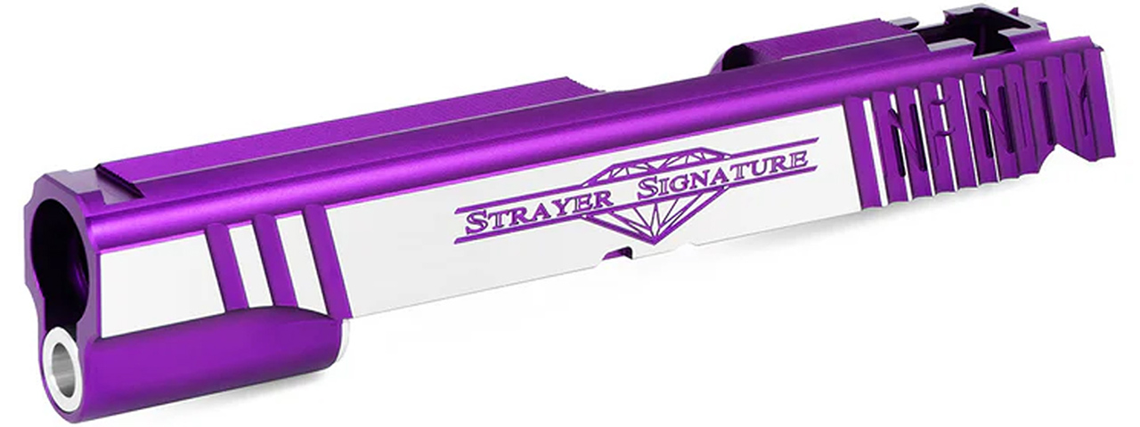 Airsoft Masterpiece "Infinity Strayer" Slide for TM Hi-CAPA 5.1 GBB Pistols - (Purple/Silver) - Click Image to Close