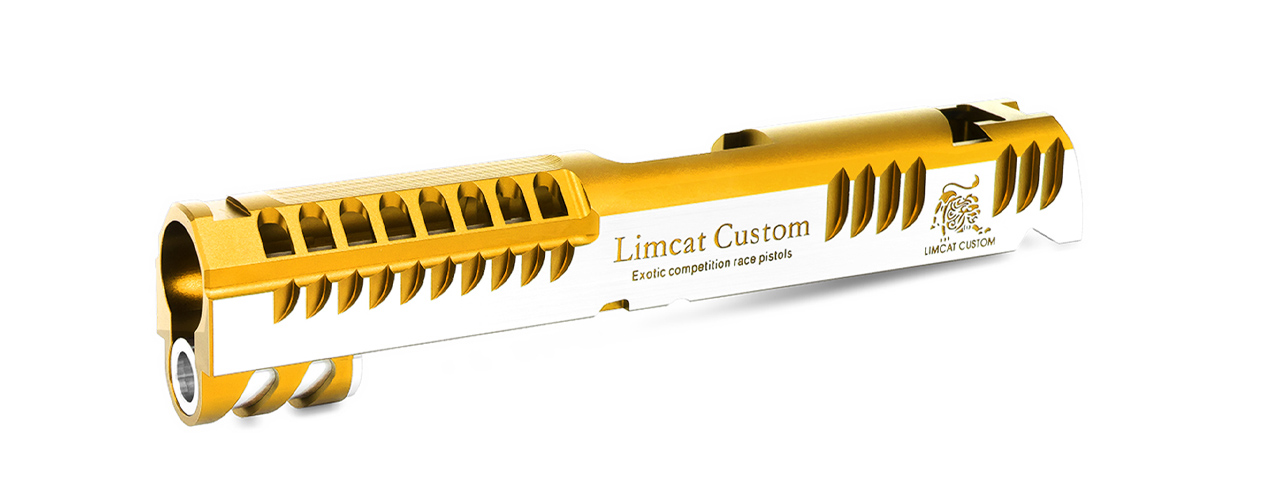 Airsoft Masterpiece LimCat Custom "2024" 4.3 Hi-Capa Slide - (Gold/Silver) - Click Image to Close