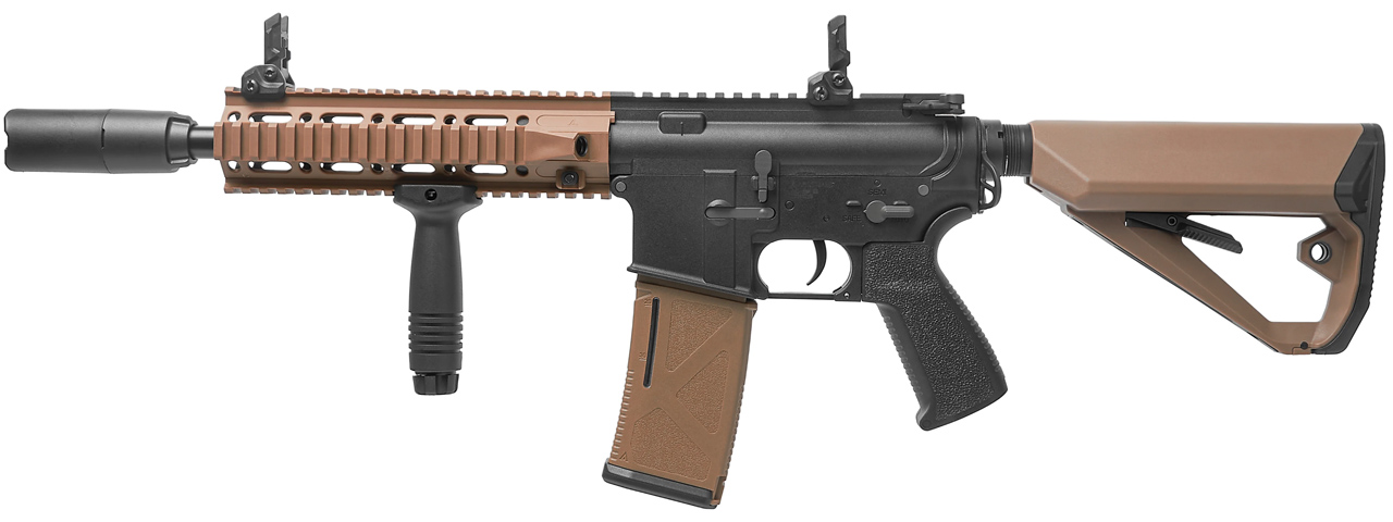 Arcturus Tactical LWT MK-II CQB 10" AEG Rifle - (Black/Tan) - Click Image to Close