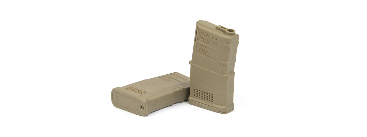 Ares M4 AMAG 100rd 5 AEG Magazine Box Set - (Dark Earth) - Click Image to Close