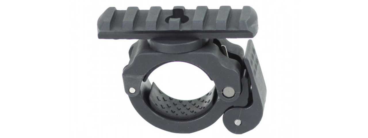 Bravo Airsoft Helmet Strobe Tactical Clamp Mount for Bike - (Black) - Click Image to Close