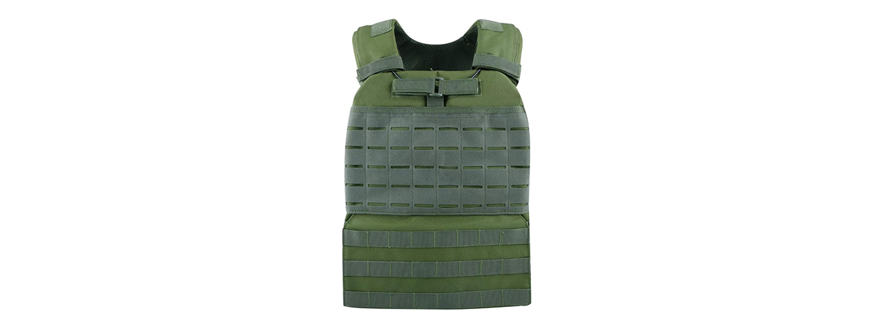 Tactical Molle Outdoor Camouflage Combat Vest - (OD Green) - Click Image to Close