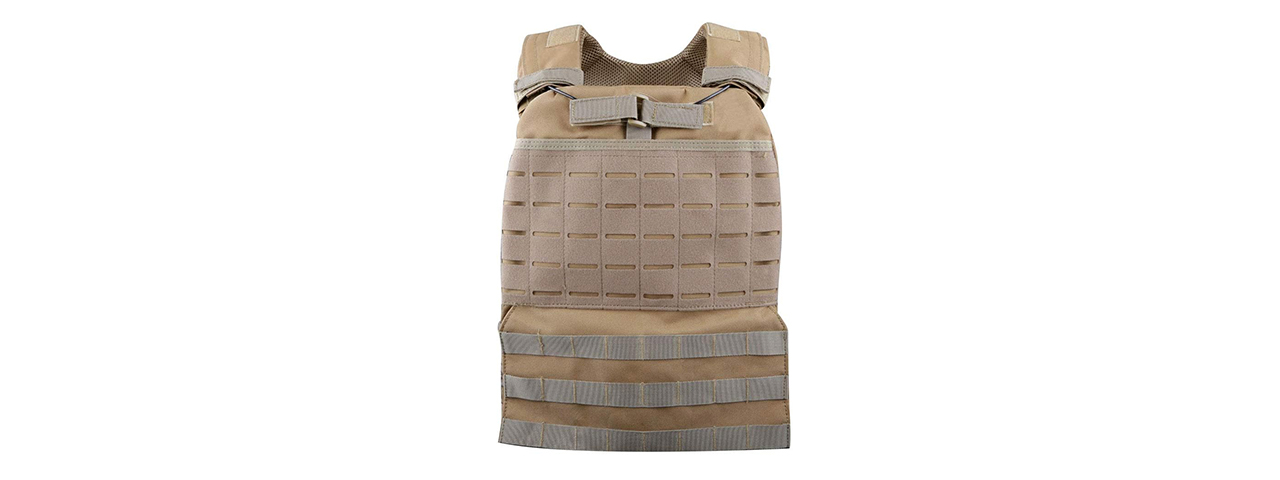 Tactical Molle Outdoor Camouflage Combat Vest - (Tan) - Click Image to Close