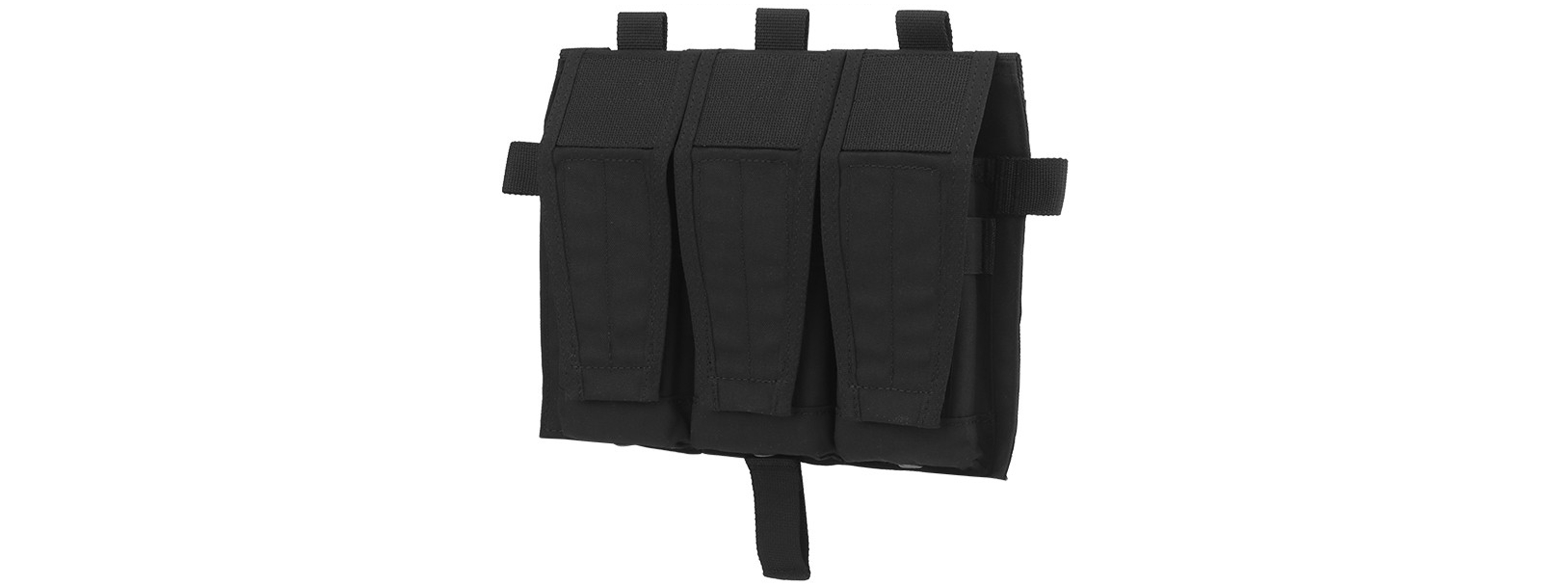 Tactical M4 Flapped Triple Magazine Pouch - (Black) - Click Image to Close